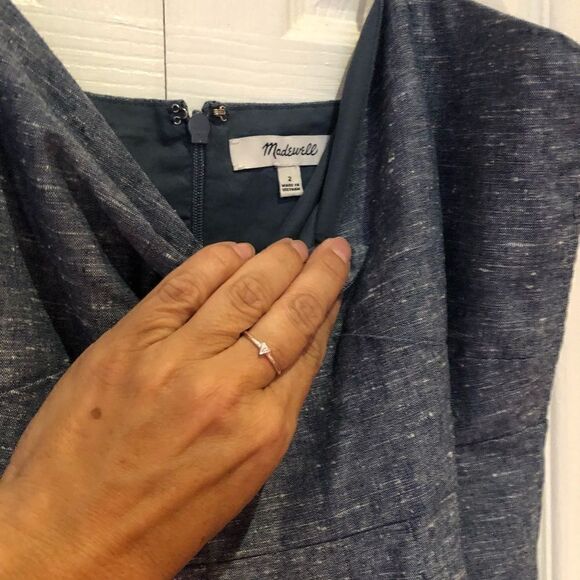Madewell Chambray spaghetti straps tie front cutout dress size 2 - Picture 4 of 11